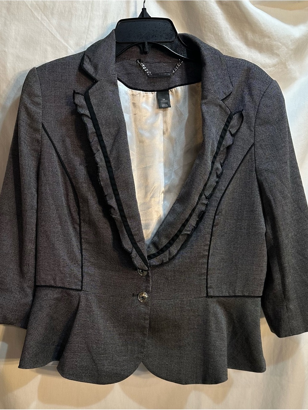 White House Black Market Ruffle-Peplum Blazer